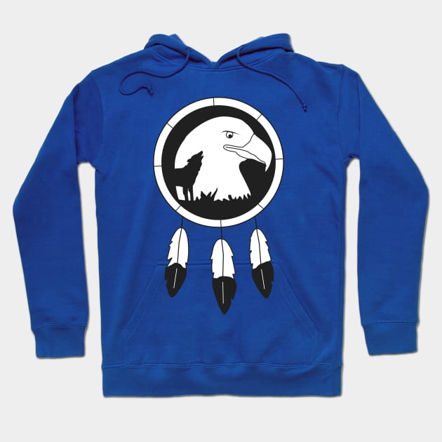 Eagle Wolf Dreamcatcher Hoodie by KEWDesign